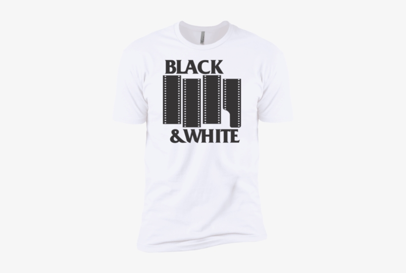 Black & White Film Premium Short Sleeve T-shirt - Black Flag, transparent png download