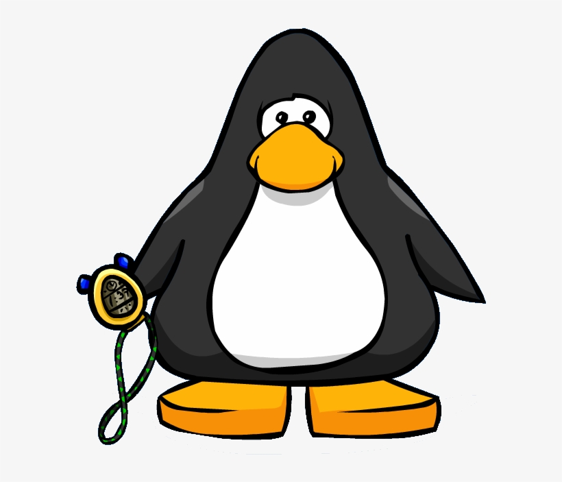 Stop Watch From A Player Card - Club Penguin Dark Green Penguin, transparent png download