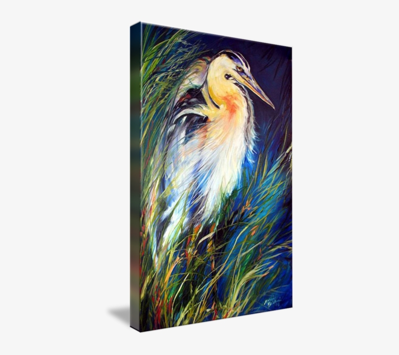 Jpg Black And White Blue Of Louisiana By Marcia Baldwin - Wild Animal Animal Acrylic Painting, transparent png download