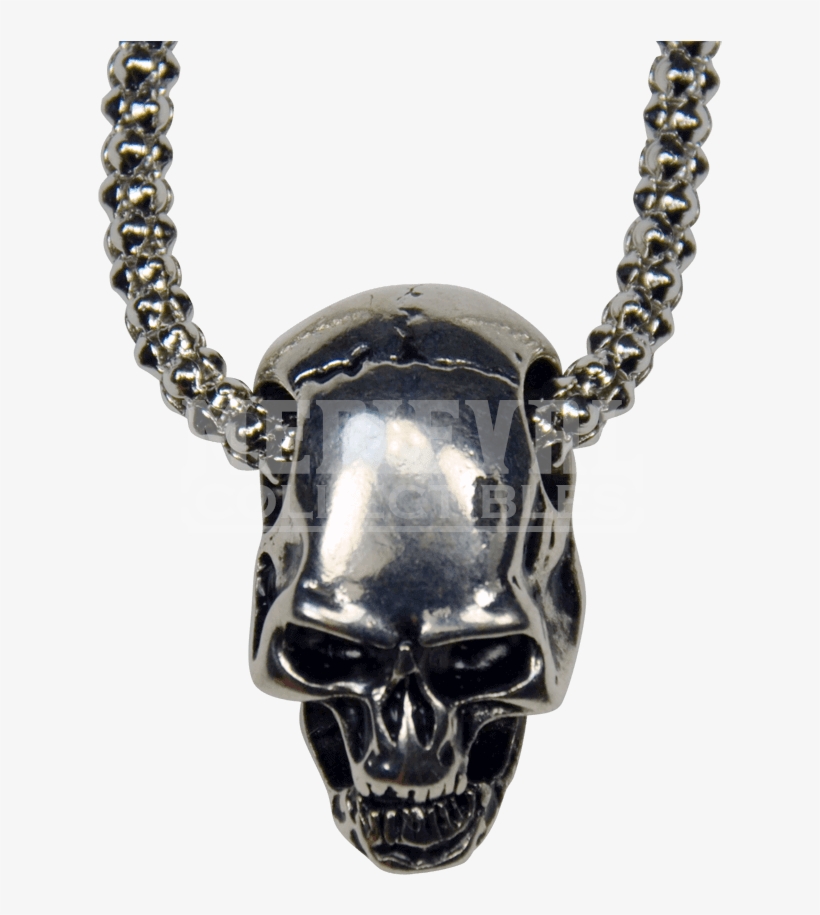 Silver Skull Studded Necklace - Skull Necklace Transparent, transparent png download