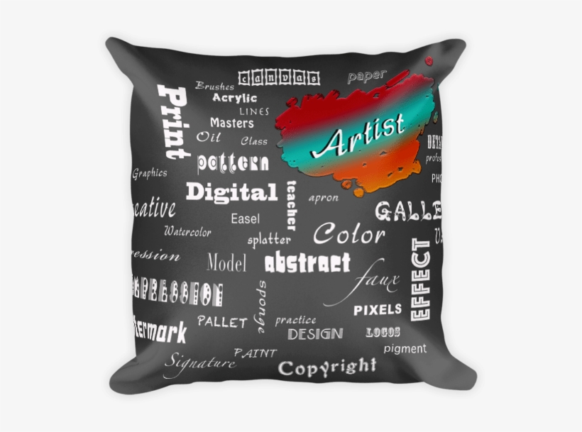 Artist Square Pillow - Cushion, transparent png download