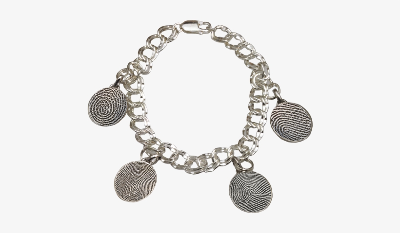 Kin & Pebble - Baby Fingerprint Petite Oval Charm Bracelet, transparent png download
