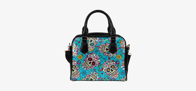 Interestprint Sugar Skull Blue Floral Print Pu Leather - Angelinana Custom Women's Handbag Teenage Mutant Ninja, transparent png download
