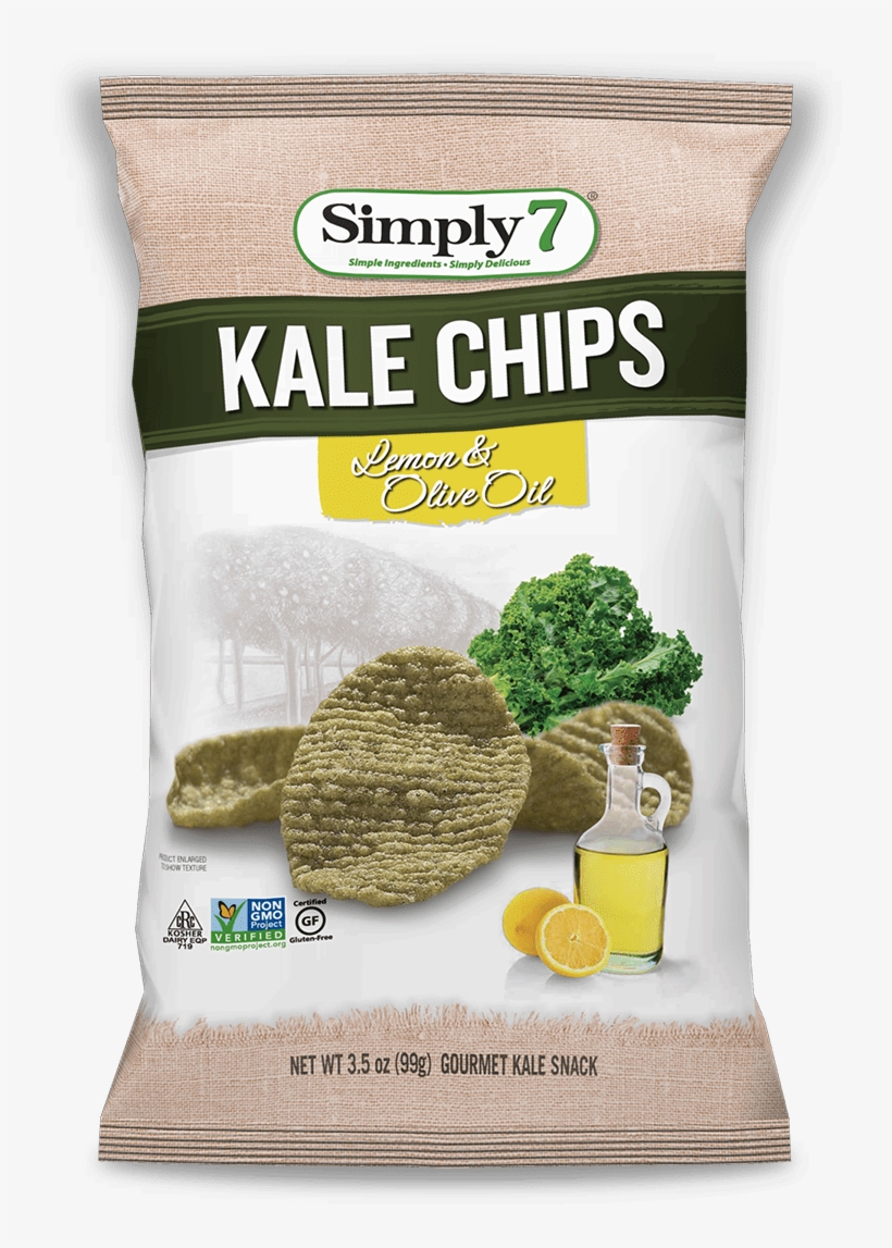 Next - Simply 7 Lemon And Olive Oil Kale Chips - 3.5 Oz., transparent png download
