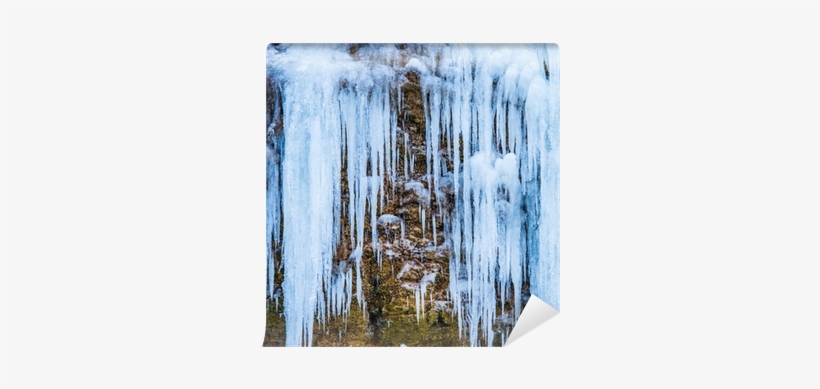 Frozen Waterfall Of Blue Icicles Wall Mural • Pixers® - Waterfall, transparent png download