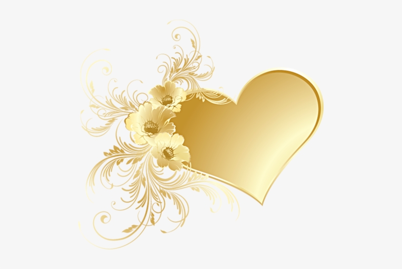 Gold Heart With Flowers - Love My Sister In Heaven, transparent png download