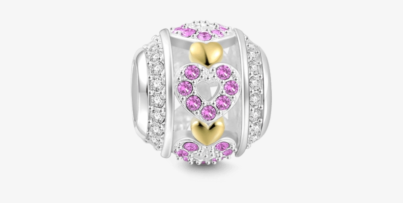 Love You Charm Soufeel Pink And Golden Hearts 14k Gold, transparent png download