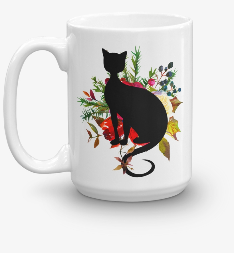 Floral Cat 'funniest Cat' Mug - Mug, transparent png download