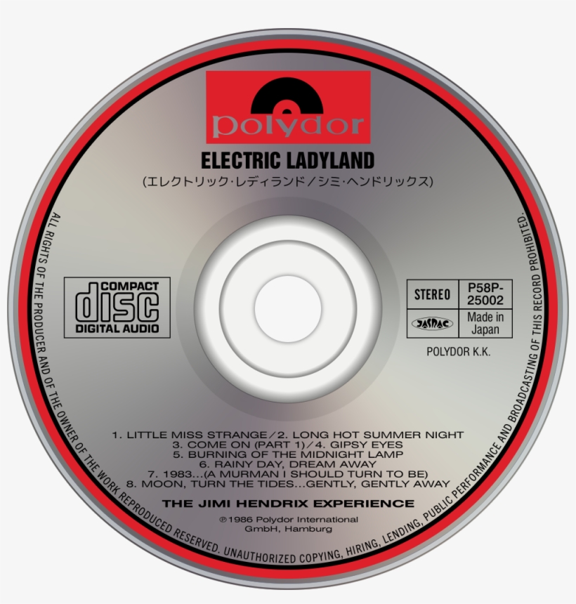 The Jimi Hendrix Experience Electric Ladyland Cd Disc, transparent png download
