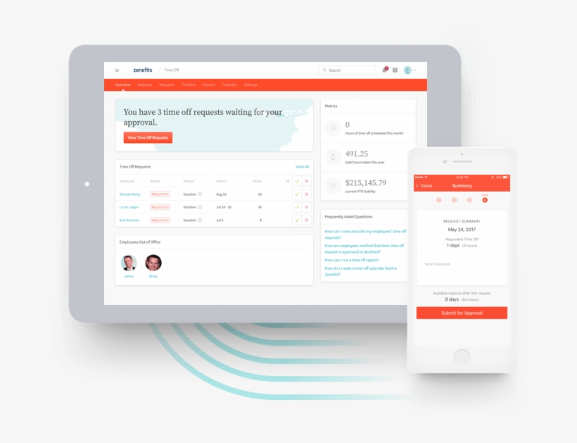 Zenefits Time & Attendance, transparent png download