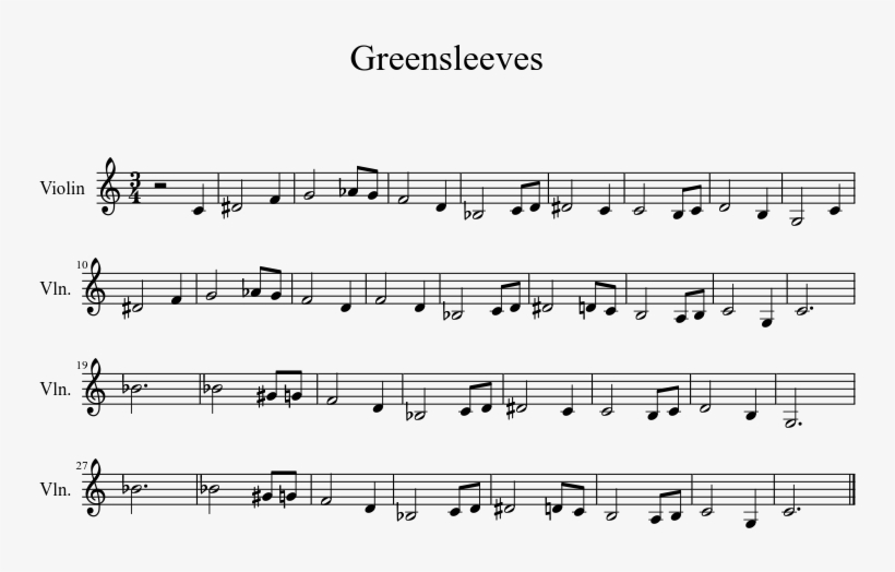 Greensleeves En Do Mayor, transparent png download