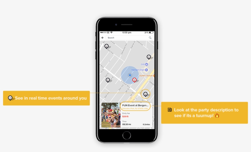 Instantly Find Real-time Party/event Near You, transparent png download