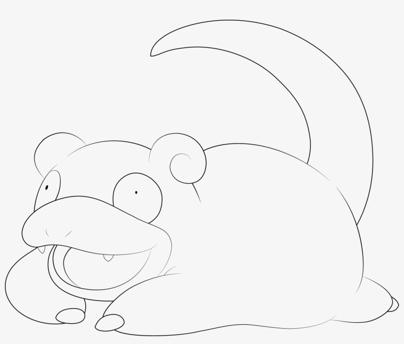Slowpoke Line-art By Alcadeas1, transparent png download