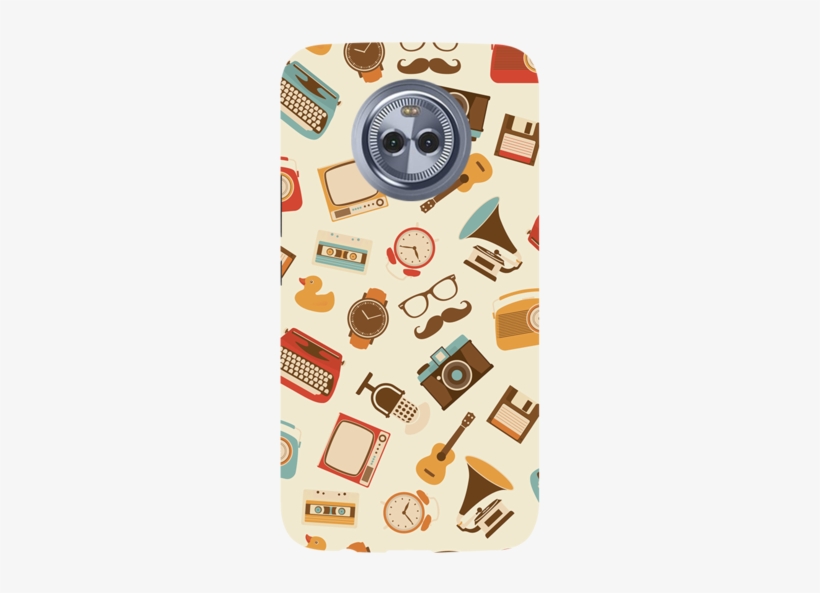 Vintage Elements Pattern Moto X4 Case, transparent png download