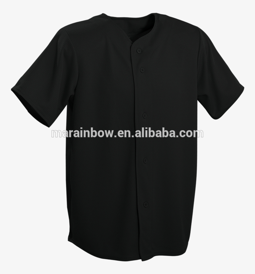 Negro Liso De Jersey De Béisbol De Encargo Al Por Mayor, transparent png download