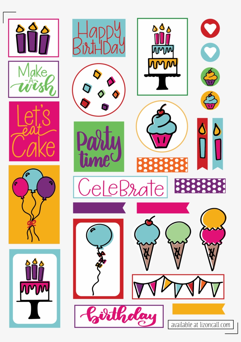 Free Birthday Planner Stickers, transparent png download