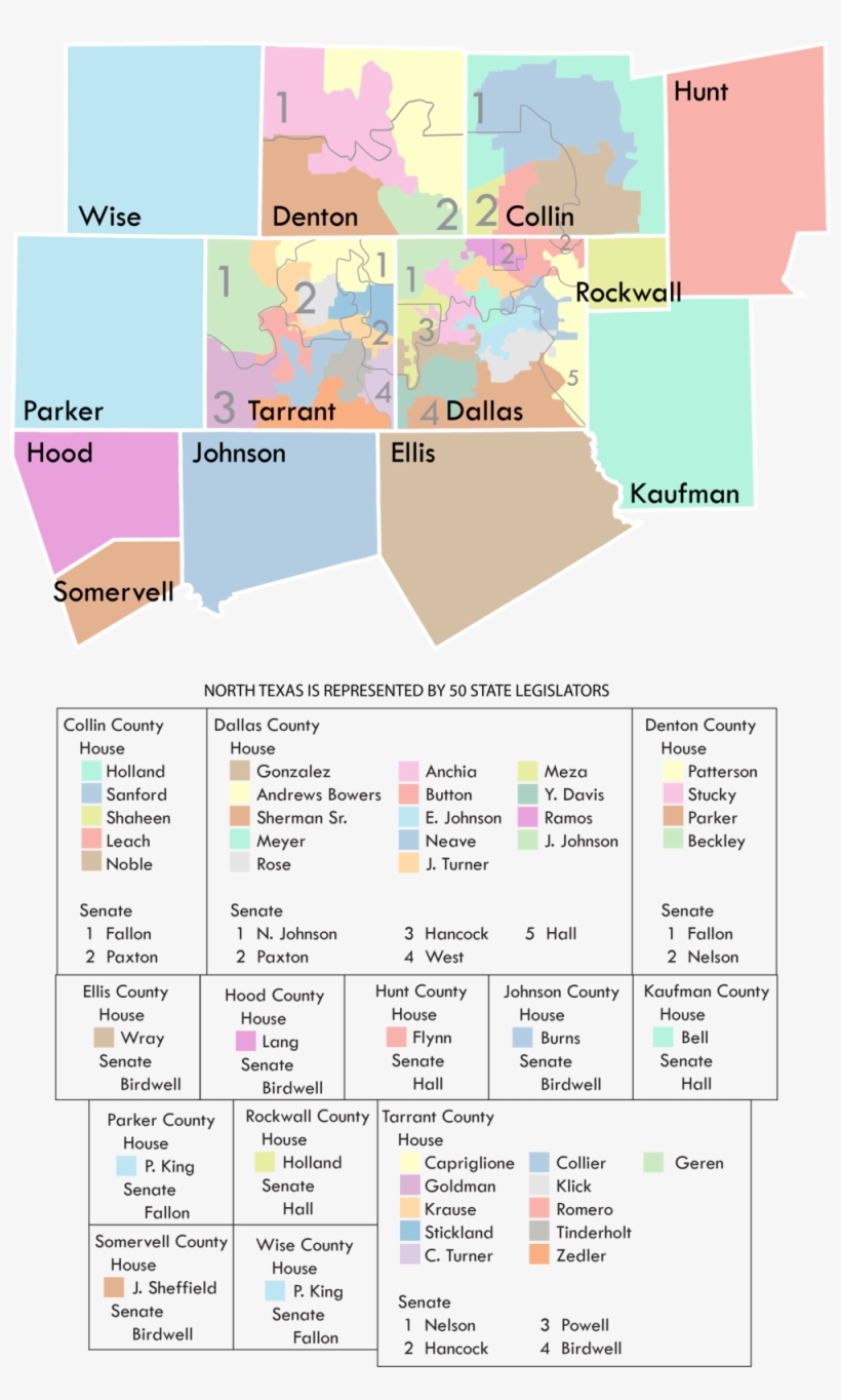 State House & Senate Districts In North Texas, transparent png download