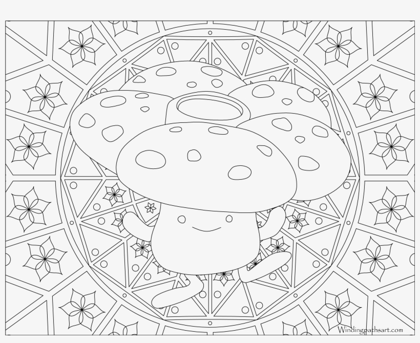 #045 Vileplume Pokemon Coloring Page, transparent png download