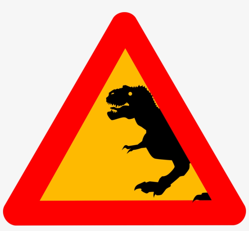 Moose Triangle Circle Tyrannosaurus Traffic Sign, transparent png download