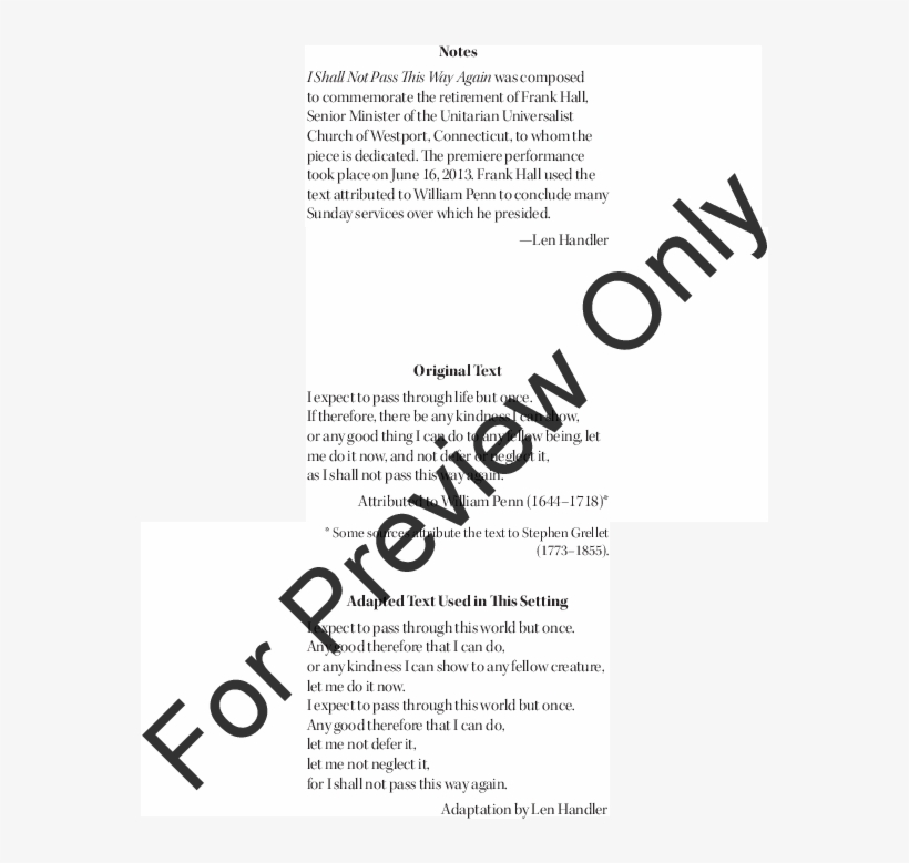 I Shall Not Pass This Way Again Thumbnail, transparent png download