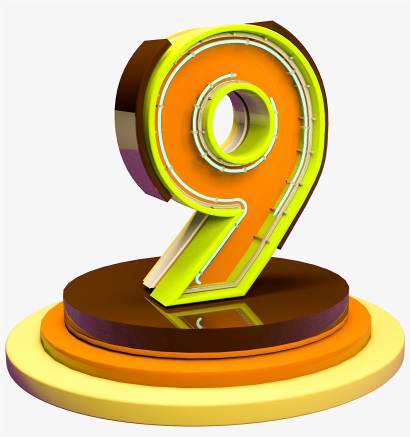 C4d Coloré Stéréo Numérique 9e Anniversaire Décoration, transparent png download