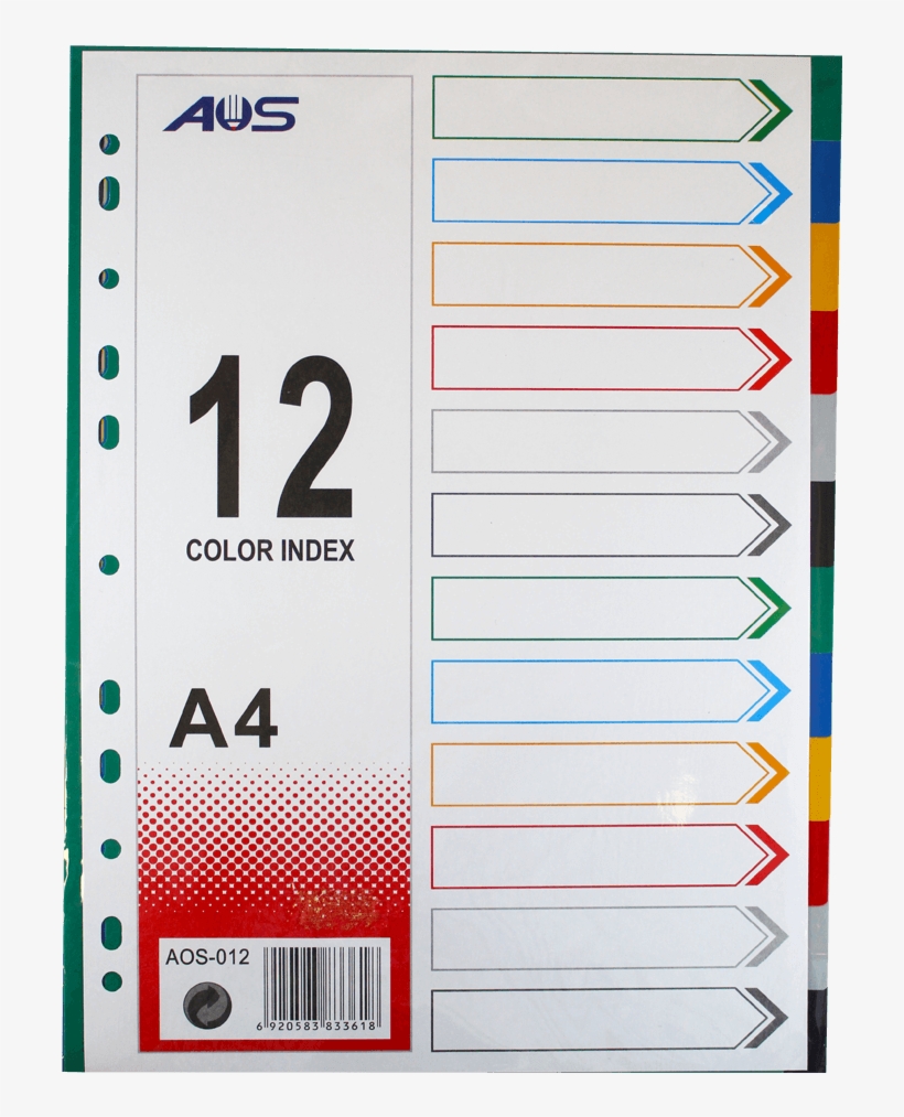 Separador Plastico A4 12, transparent png download