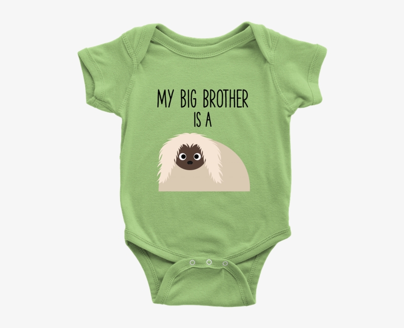 My Big Brother Is A Pekingese Baby Onesie Newborn Bodysuit, transparent png download