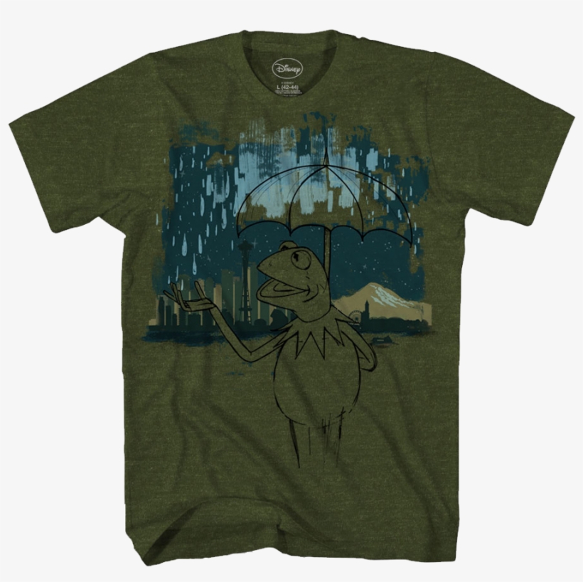 Mopop Exclusive Muppets "kermit In Rainy Seattle" Tee - Ant Hill Mob T Shirt, transparent png download