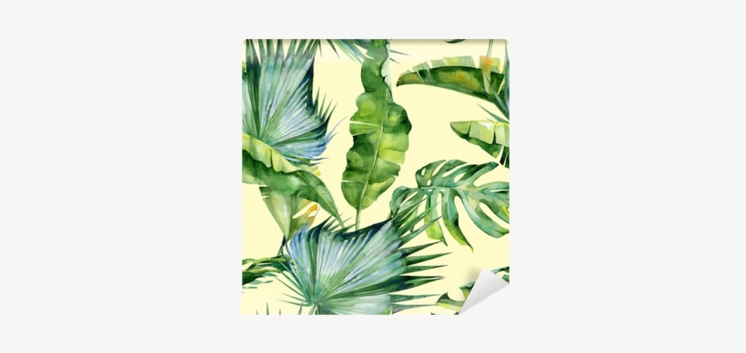 Seamless Watercolor Illustration Of Tropical Leaves, - Malloom Pillow Case,sofa Bed Home Decoration Festival, transparent png download