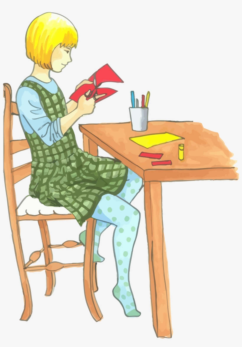 This Free Icons Png Design Of Blonde Girl Doing Crafts, transparent png download