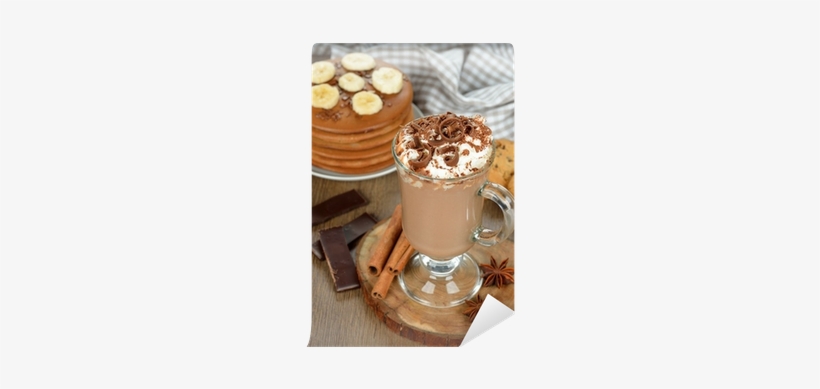 Hot Chocolate With Whipped Cream Wall Mural - Czekolada Z Bitą Śmietaną, transparent png download