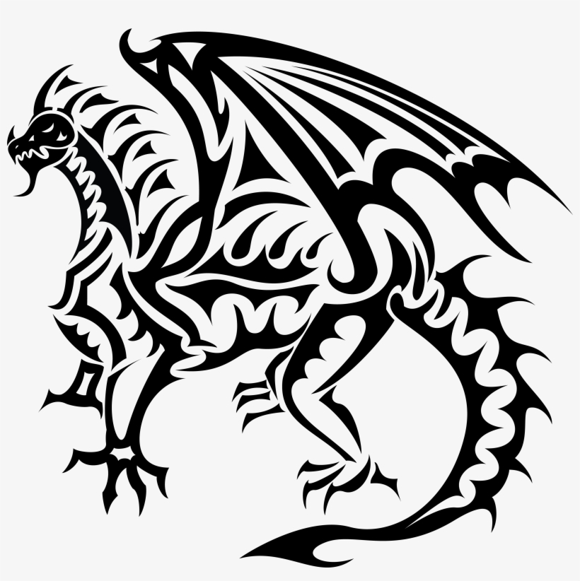 Dragon Vector By Maliciousbadger On Clipart Library - Black Dragon Vector Png, transparent png download