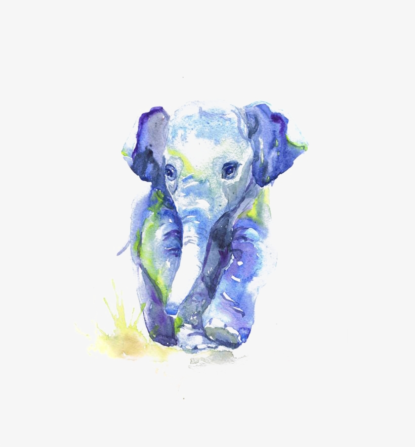 Watercolor Painting Drawing Infant Sketch - Elephant Watercolor, transparent png download
