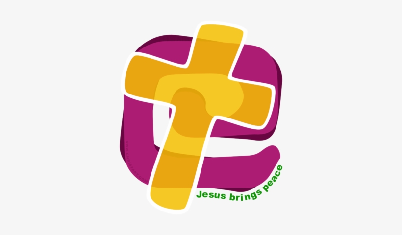 Cross With Squiggle - Jesus Brings Peace Mug, transparent png download
