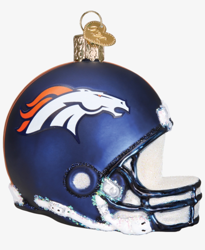 Denver Broncos Glass Helmet Ornament, transparent png download