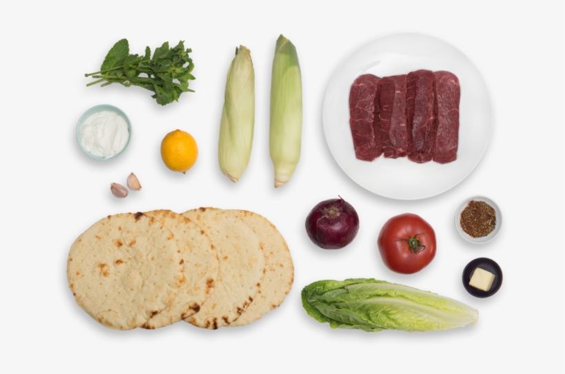 Steak Gyros & Corn On The Cob With Tzatziki Sauce & - Sujuk, transparent png download