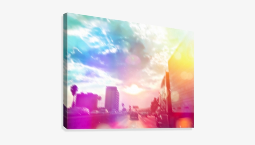 Blue Cloudy Sky On The Road With Colorful Bokeh Light - Blue, transparent png download