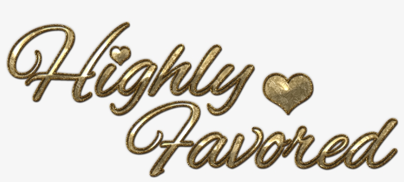 Words Gold Golden Design Lettering Greetin - Highly Favored Keychain, Adult Unisex, Pale Blue/blanched, transparent png download