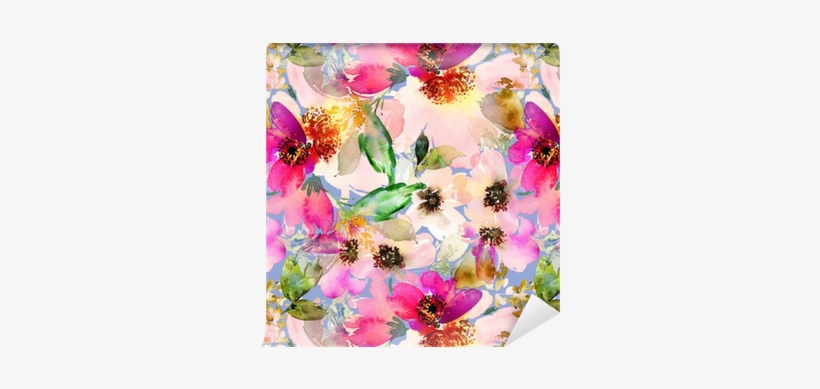 Seamless Summer Pattern With Watercolor Flowers Handmade - Poetry Ms: Volume 2, transparent png download