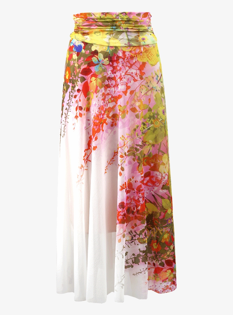 Pull-on Floral Print Maxi Skirt - Skirt, transparent png download