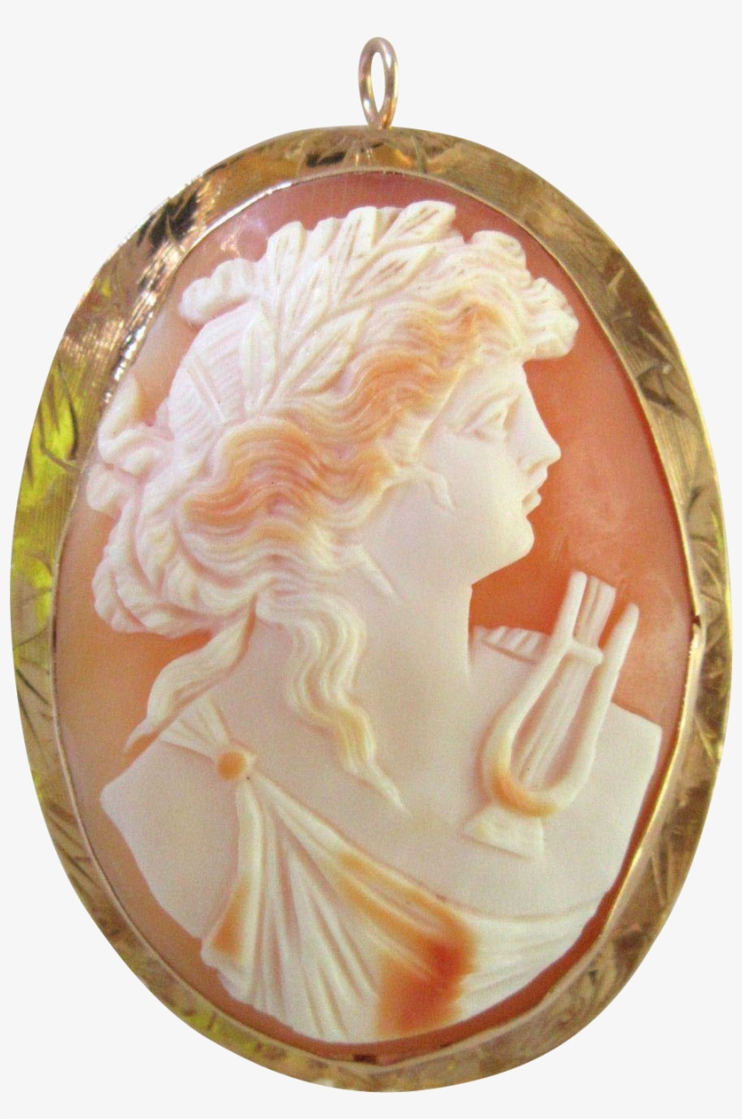 Big Antique 1870 Cameo Italy 18k Gold Pendant Brooch, transparent png download