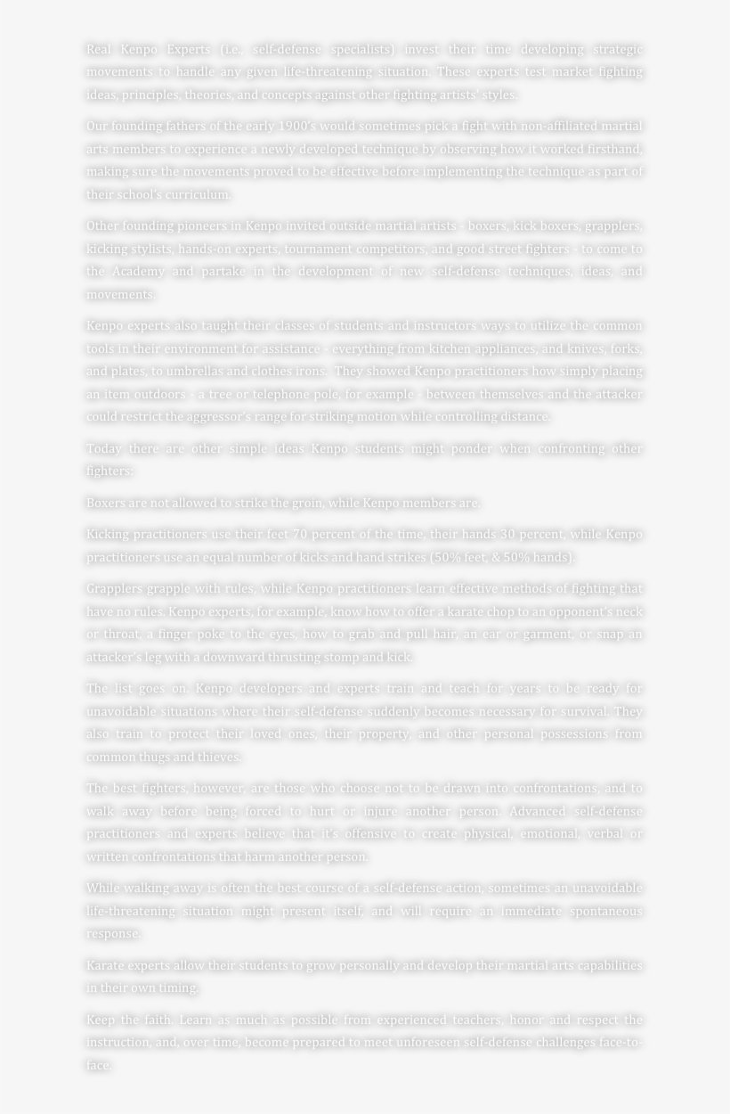 Real Kenpo Experts Invest Their Time Developing Strategic, transparent png download