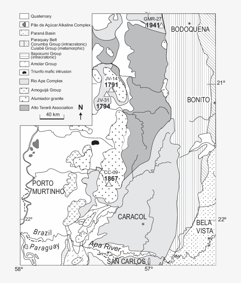 Geologic Outline Of The Rio Apa Craton In Brazil, transparent png download