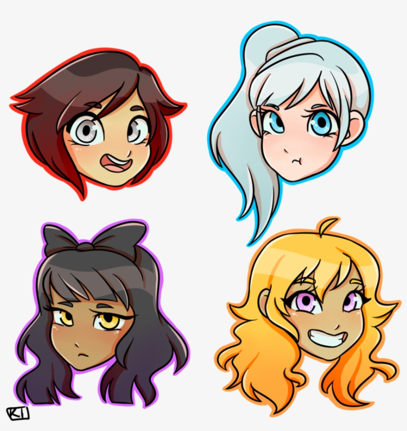 T-shirt Blake Belladonna Weiss Schnee Hair Face Clothing, transparent png download