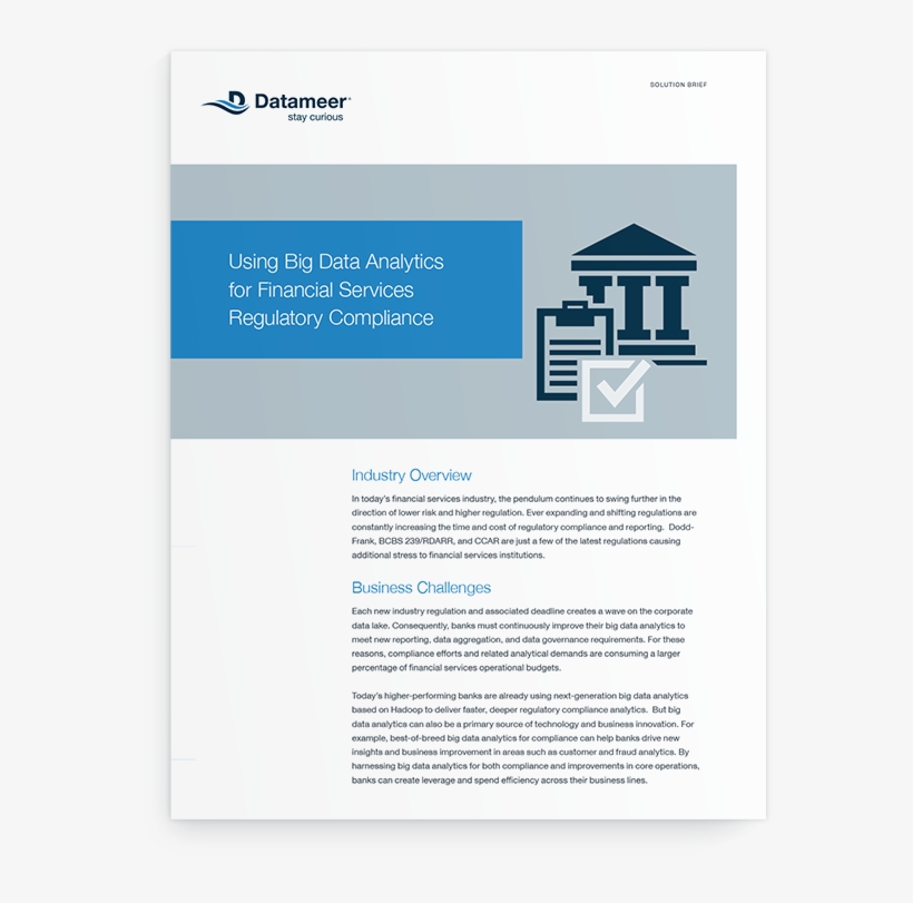 Bigdata Fins Reglatory Compliance Solbrief, transparent png download