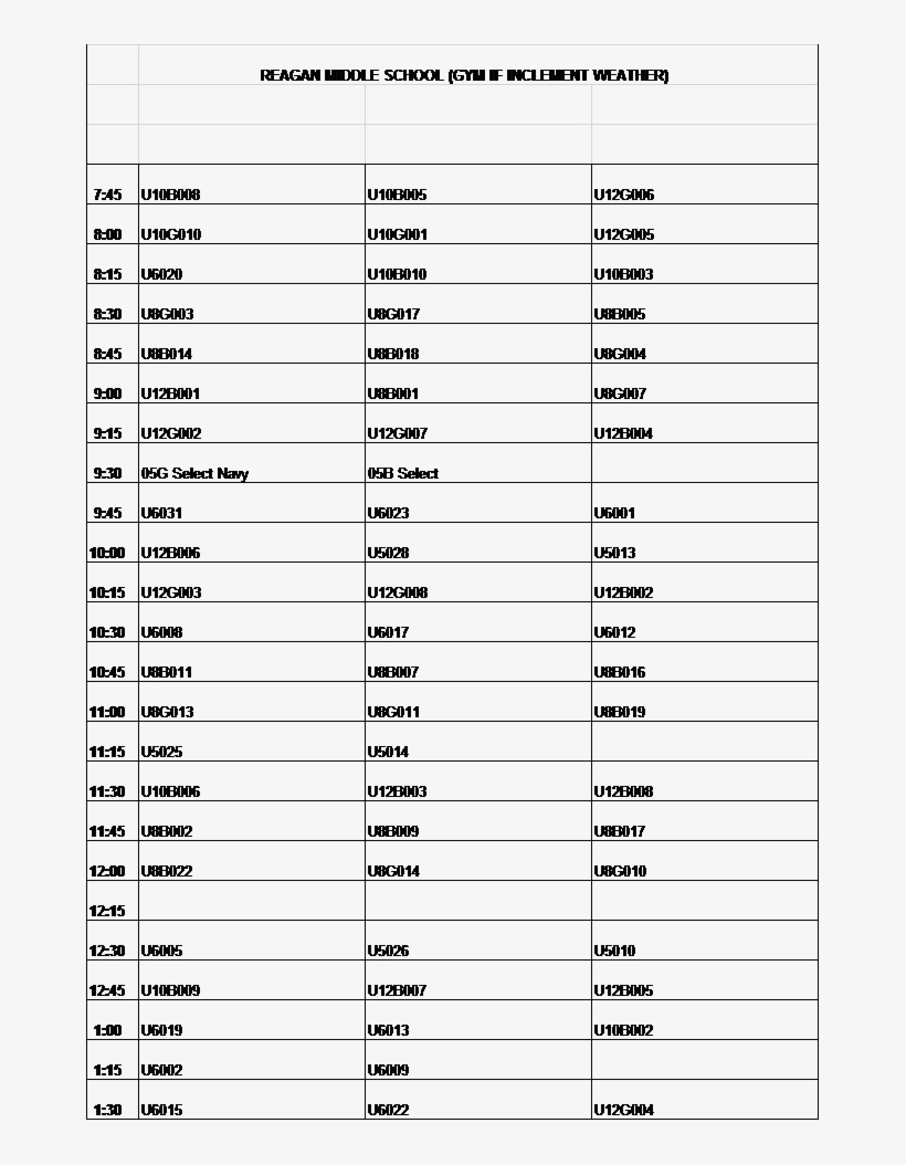 Reagan Ms Picture Schedule, transparent png download