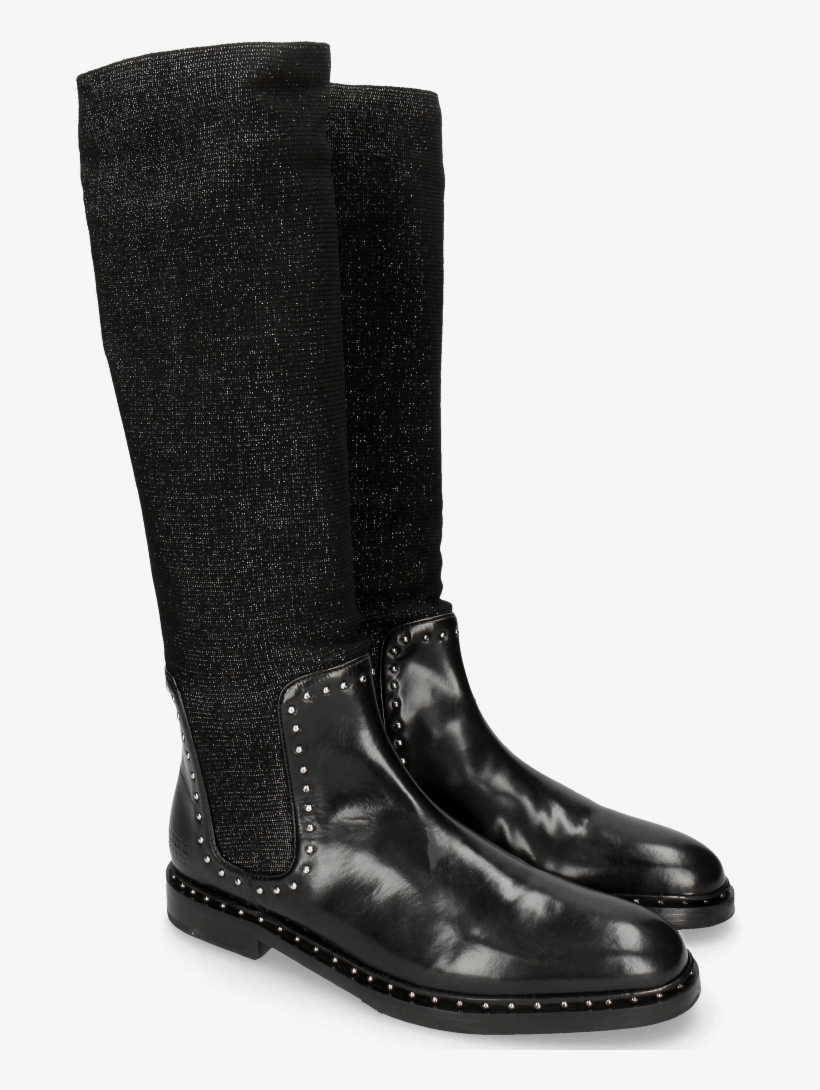 Boots Susan 52 Black Stafy Glitter Black Rivets, transparent png download