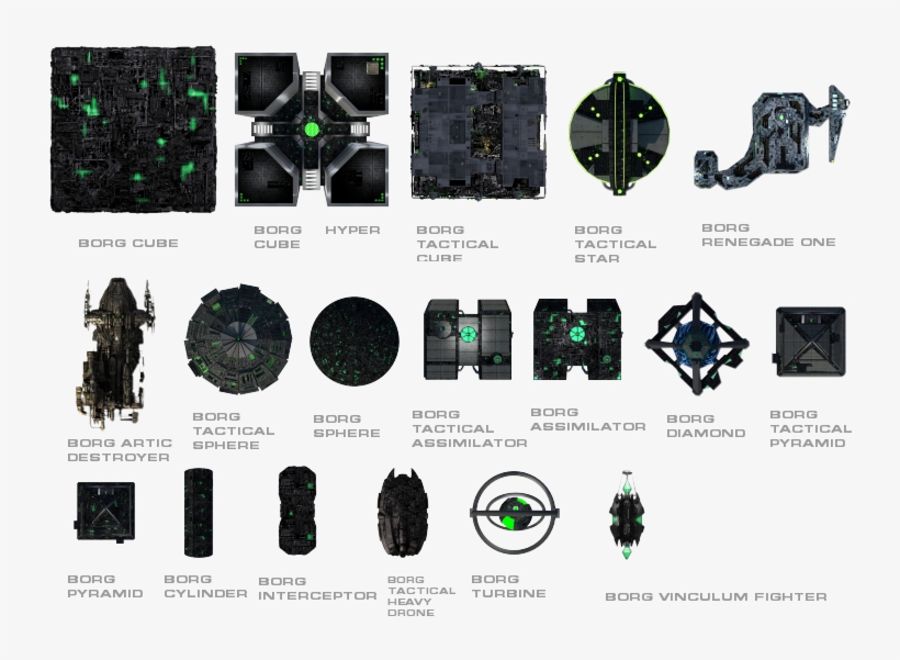 These Are Most Of The Borg Ships From Star Trek, transparent png download