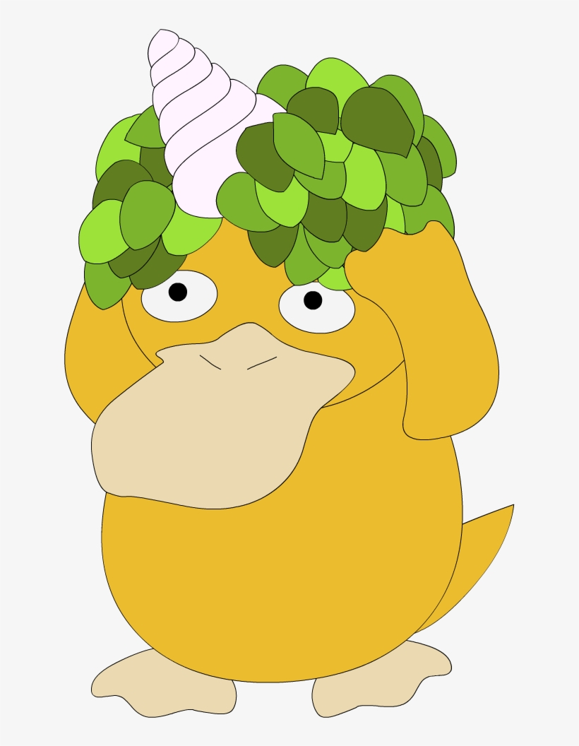 Psyduck Com Cabelo Do Tom E Um Chifre De Unicornio Transparent Png 1000x1000 Free Download On Nicepng