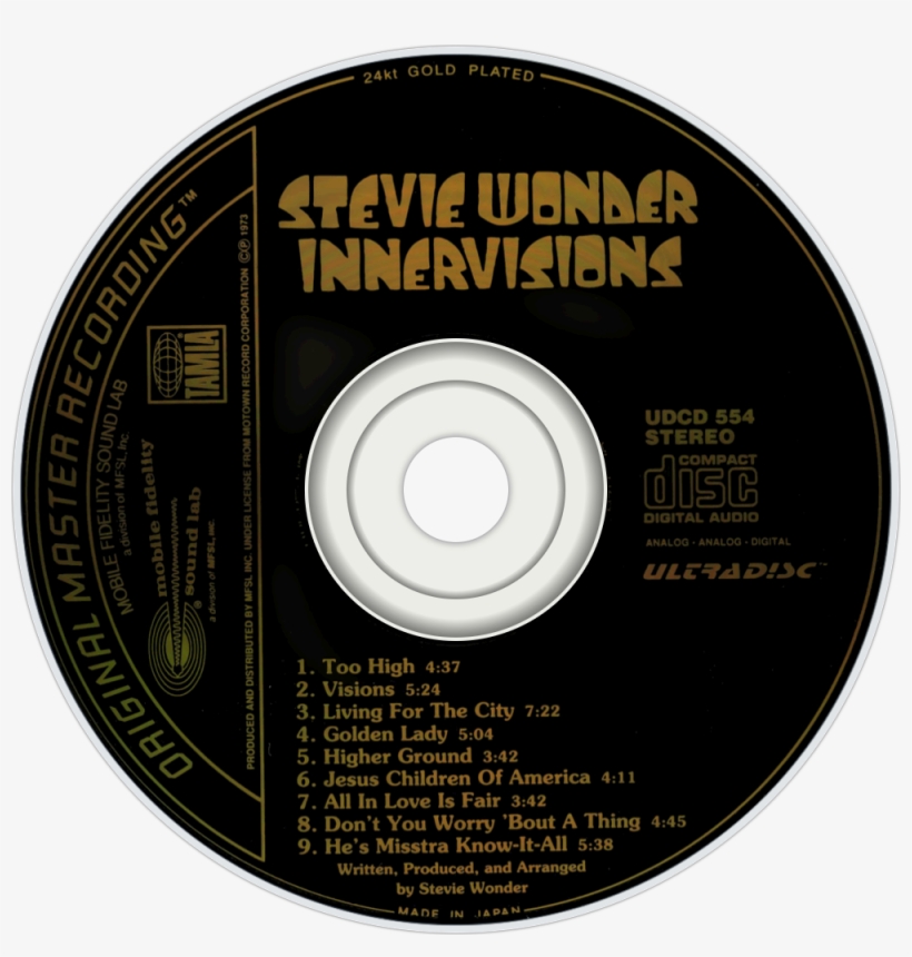 Stevie Wonder Innervisions Cd Disc Image, transparent png download